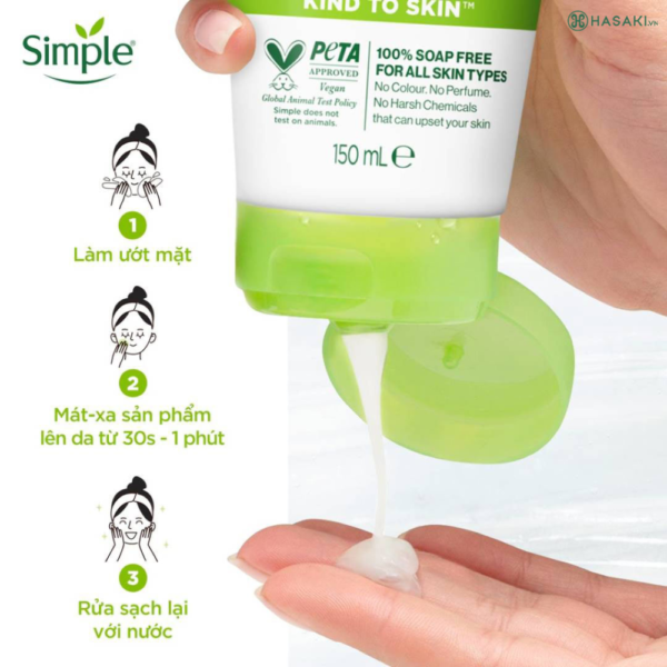 Simple Kind to Skin Moisturising Facial Wash 150ml - Image 3